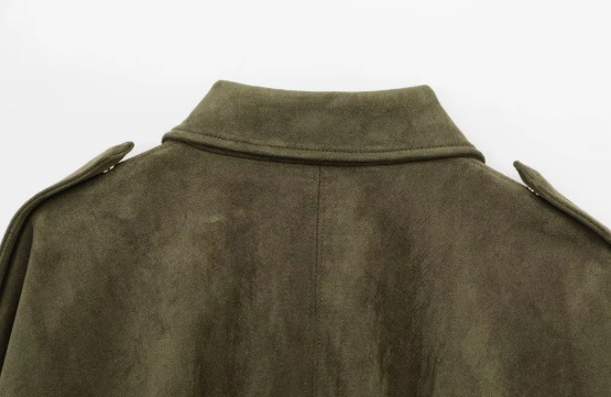 Women’s Vintage Short Zipper Jacket – Turn-Down Collar