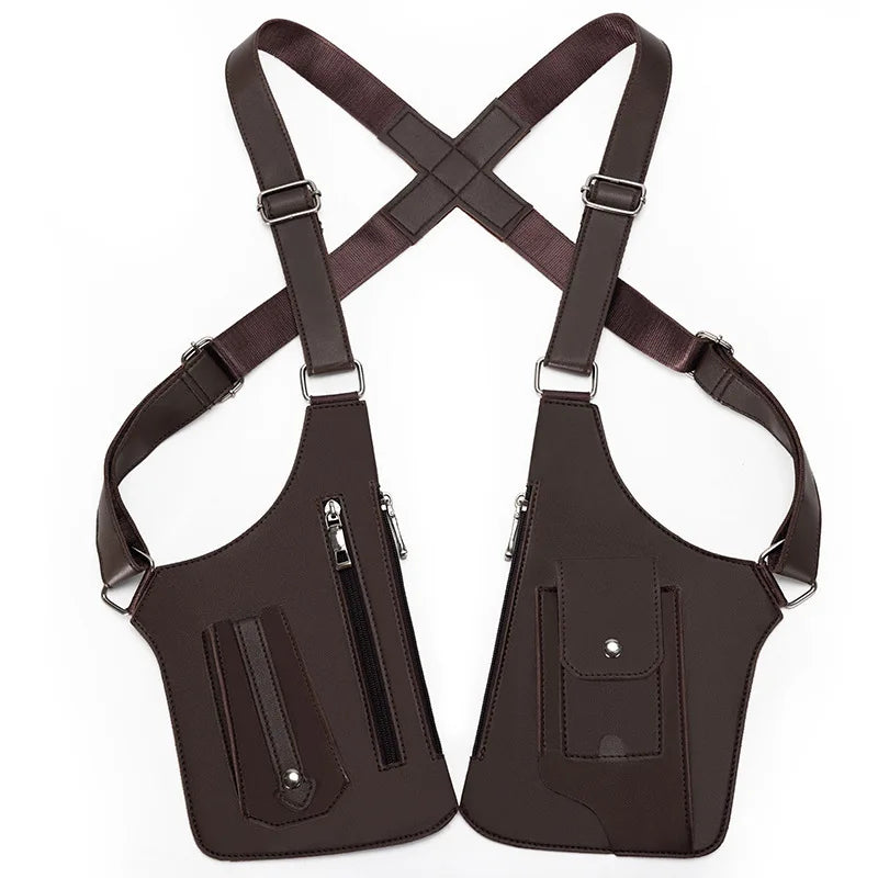 Double Shoulder Strap Multi-Pocket Bag