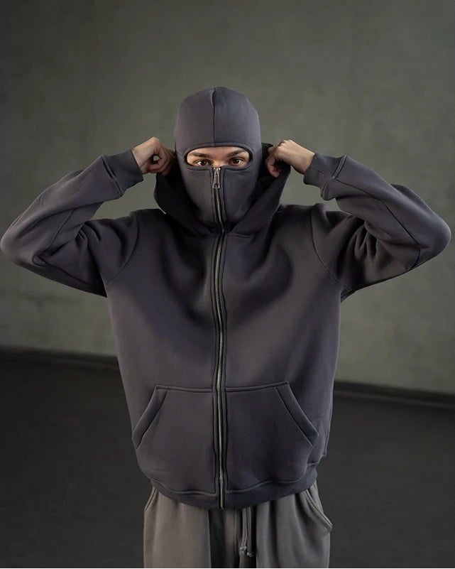Men’s Ninja Hoodie – Loose Fit, Zipper