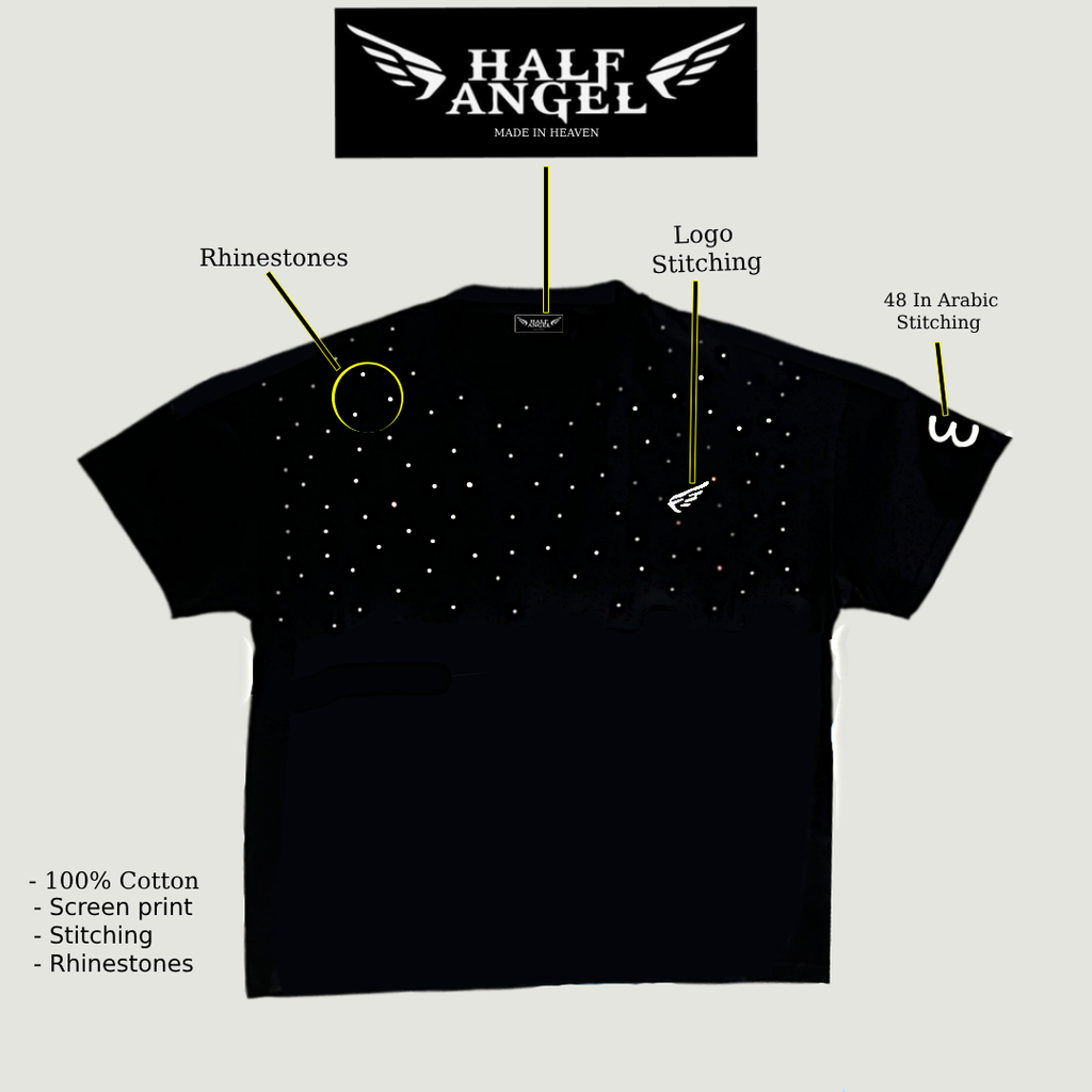 Half Angel Crystal Tee