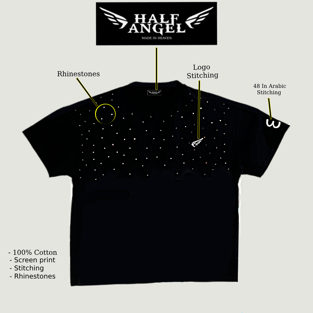 Half Angel Crystal Tee