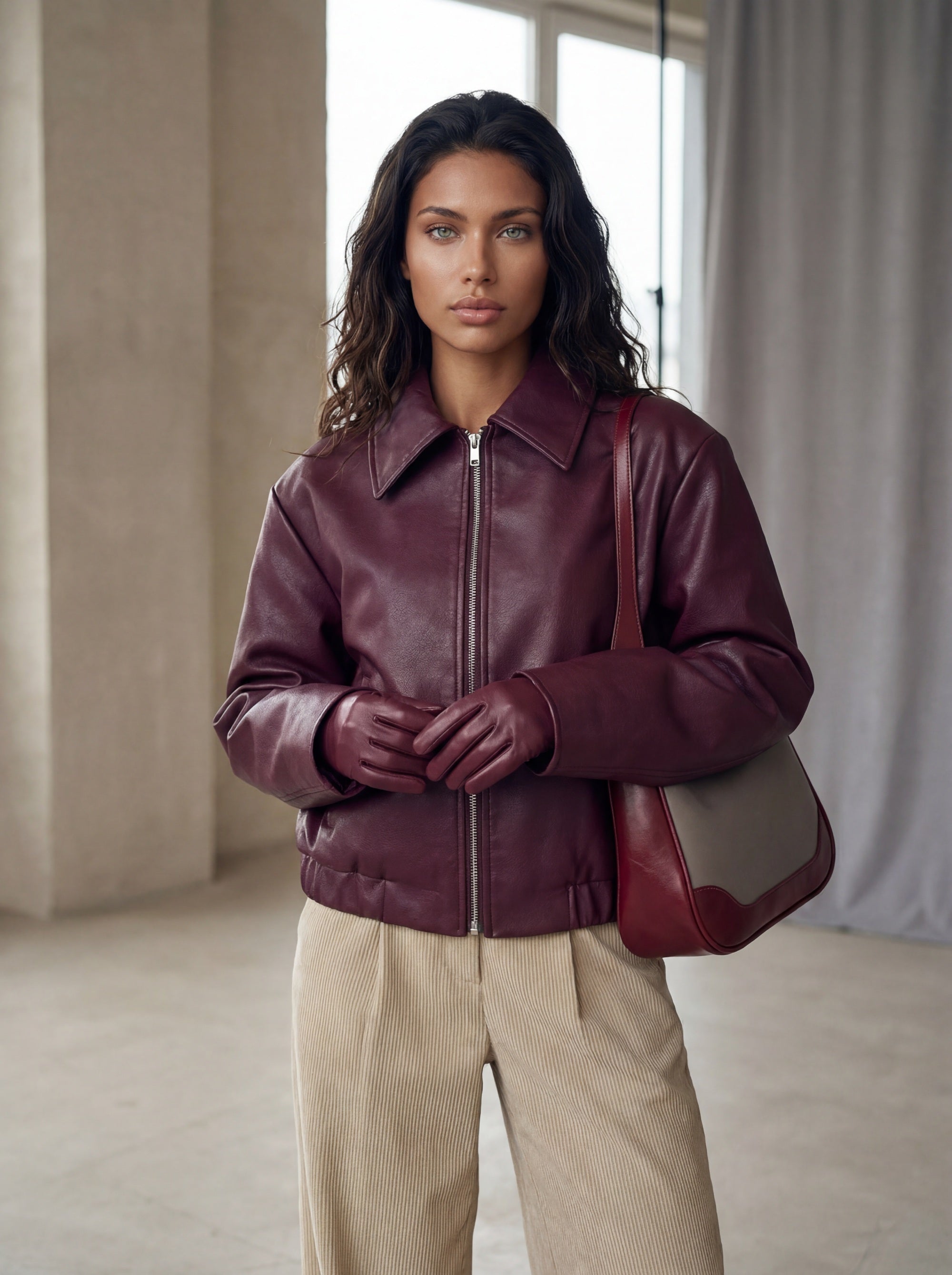 Matte Leather Biker Jacket