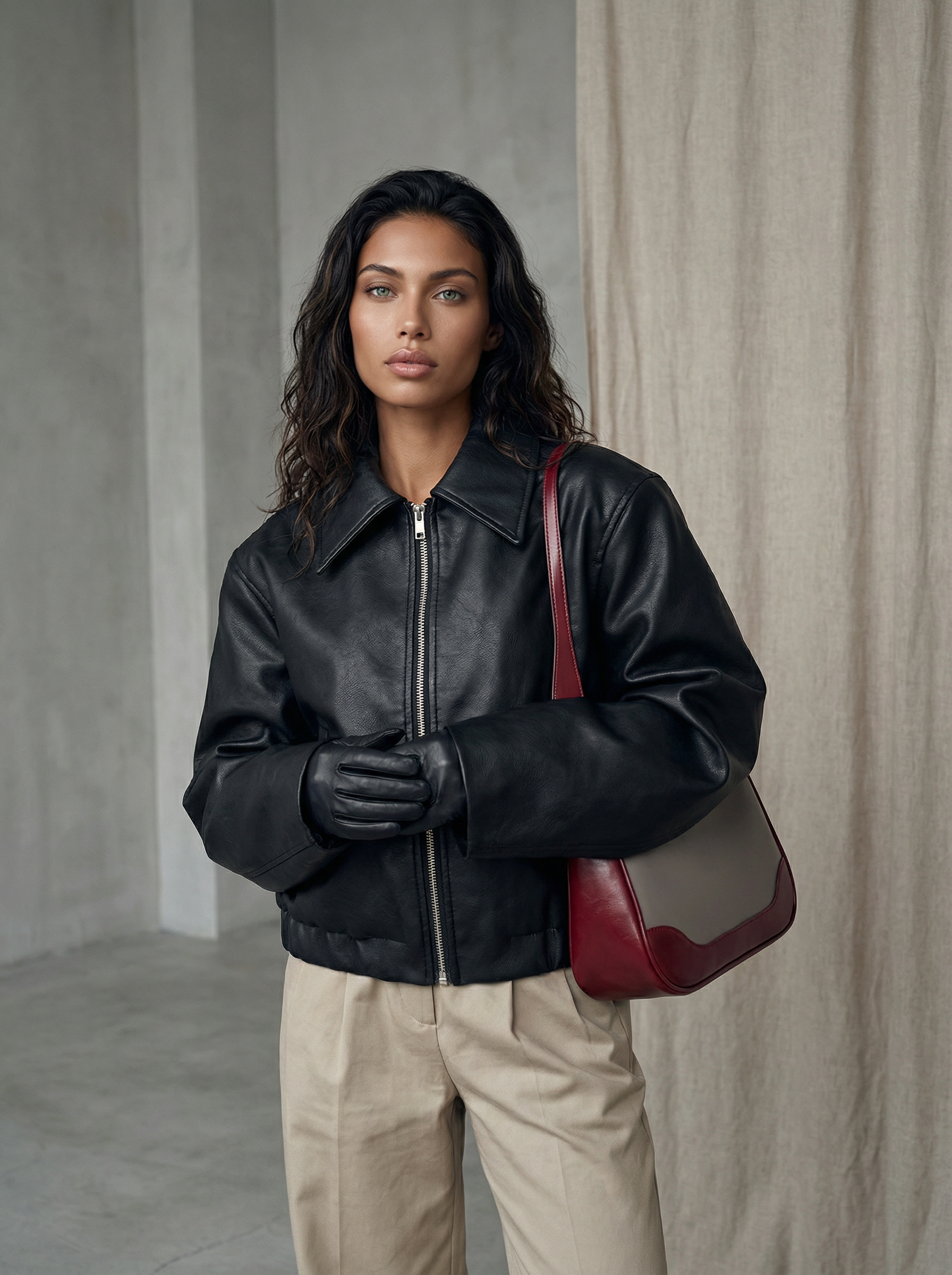 Matte Leather Biker Jacket