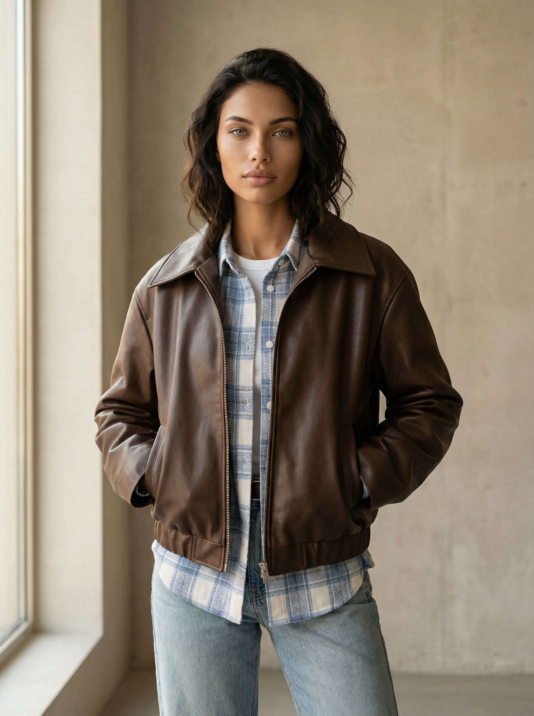 Matte Leather Biker Jacket