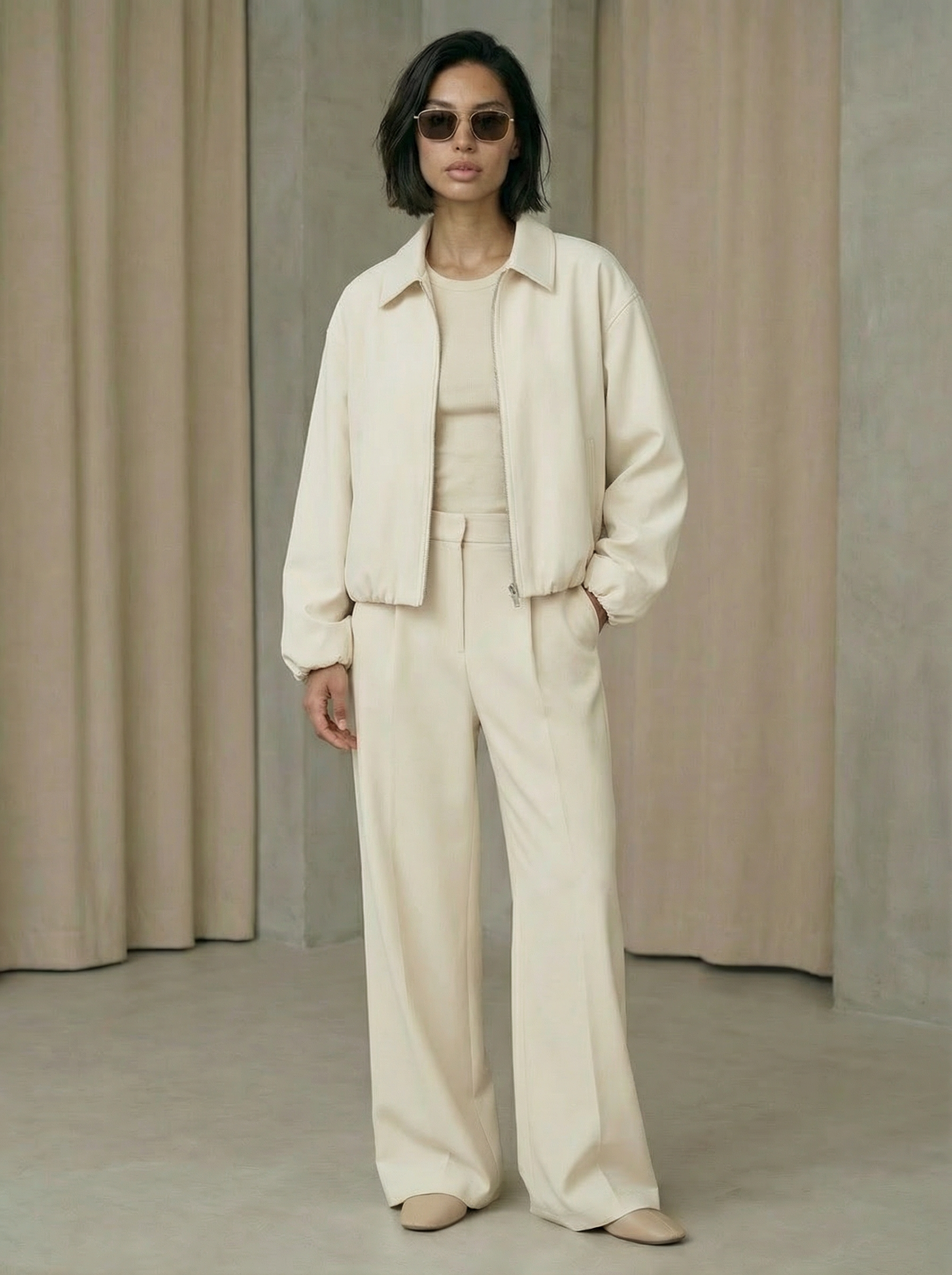 Women’s Short Zipper Jacket – Loose Fit High Street Style