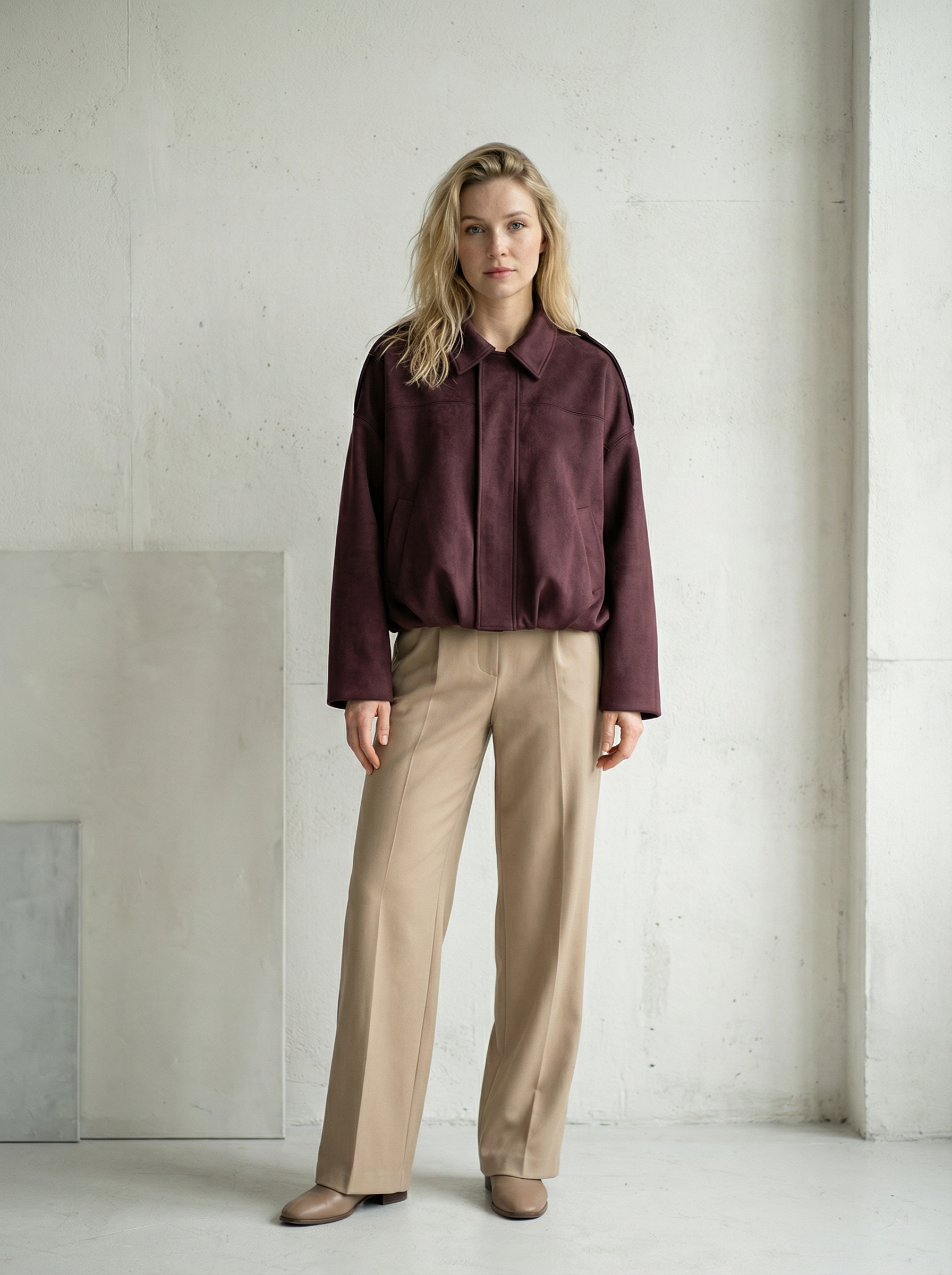 Women’s Vintage Short Zipper Jacket – Turn-Down Collar