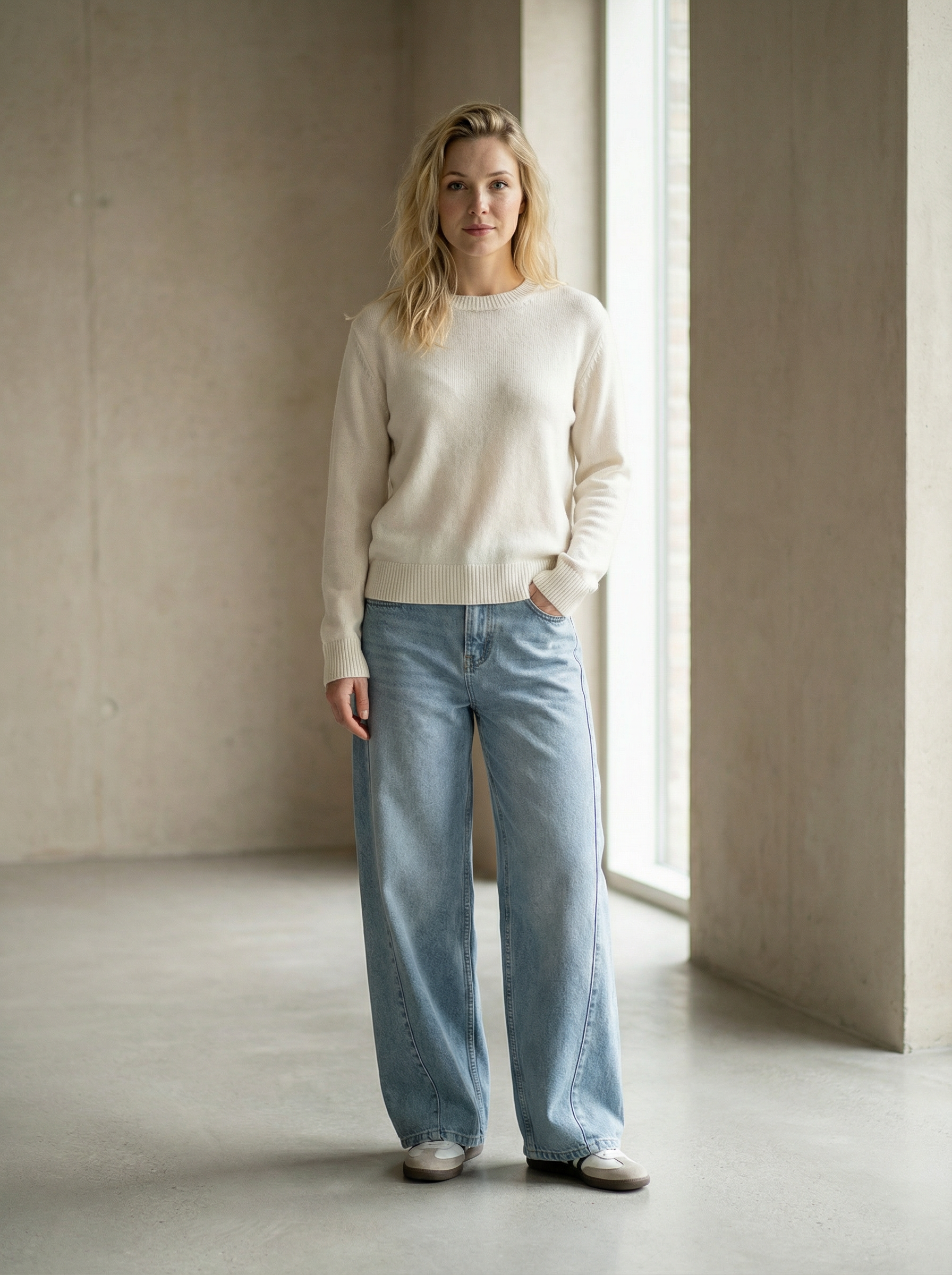 Straight-Leg Denim Jeans – Mid Waist, High Street Style