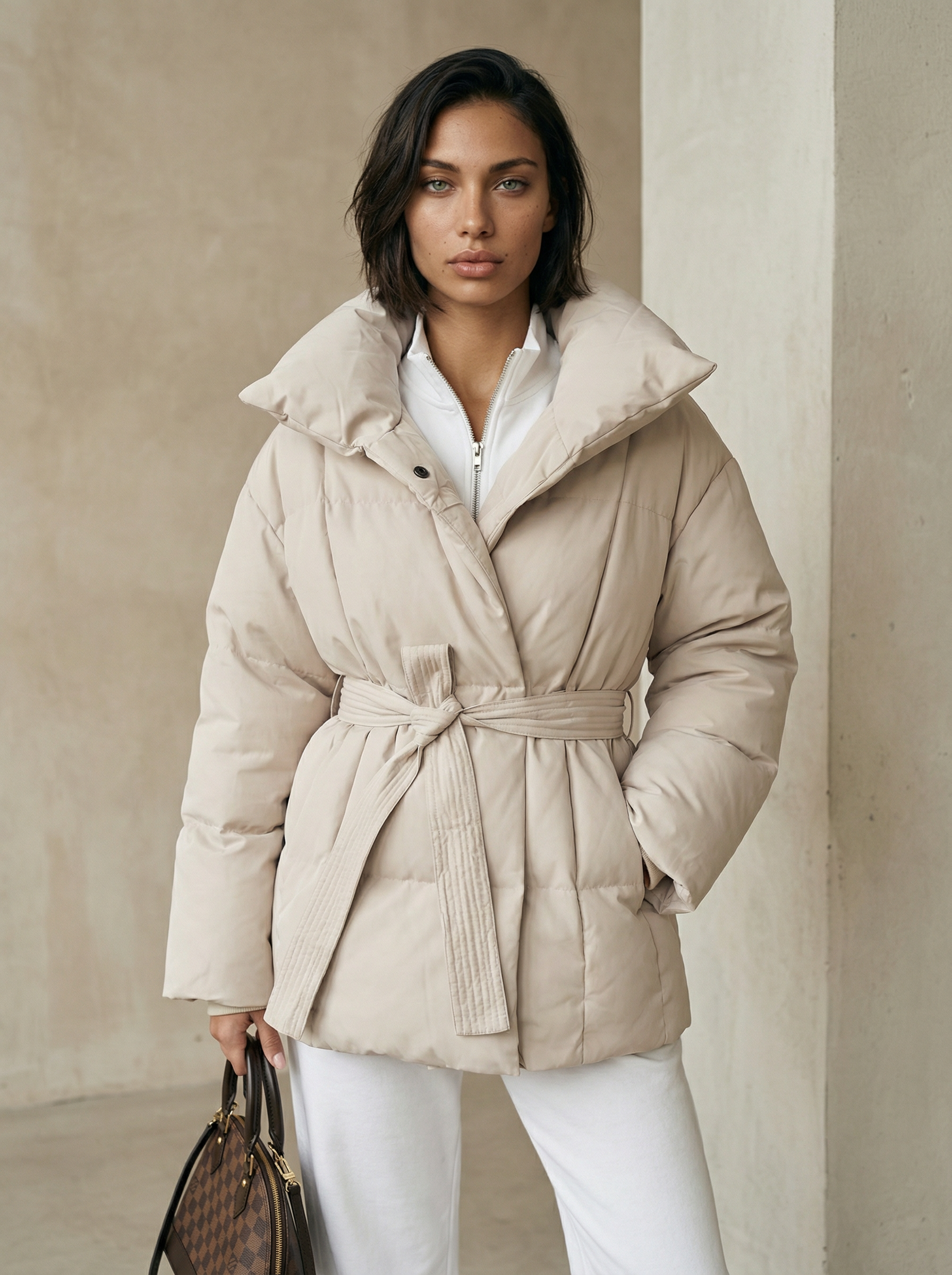 Women’s Faux Fur Coat – Vintage Patchwork, Warm & Stylish