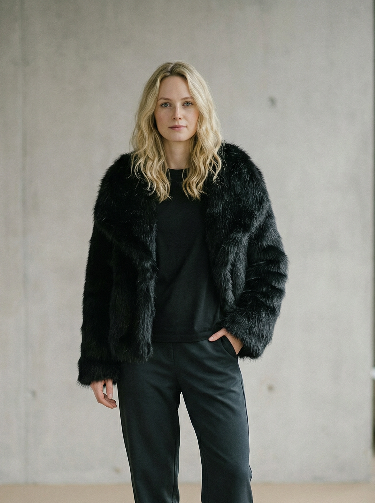 Warm & Stylish – Faux Fur Coat