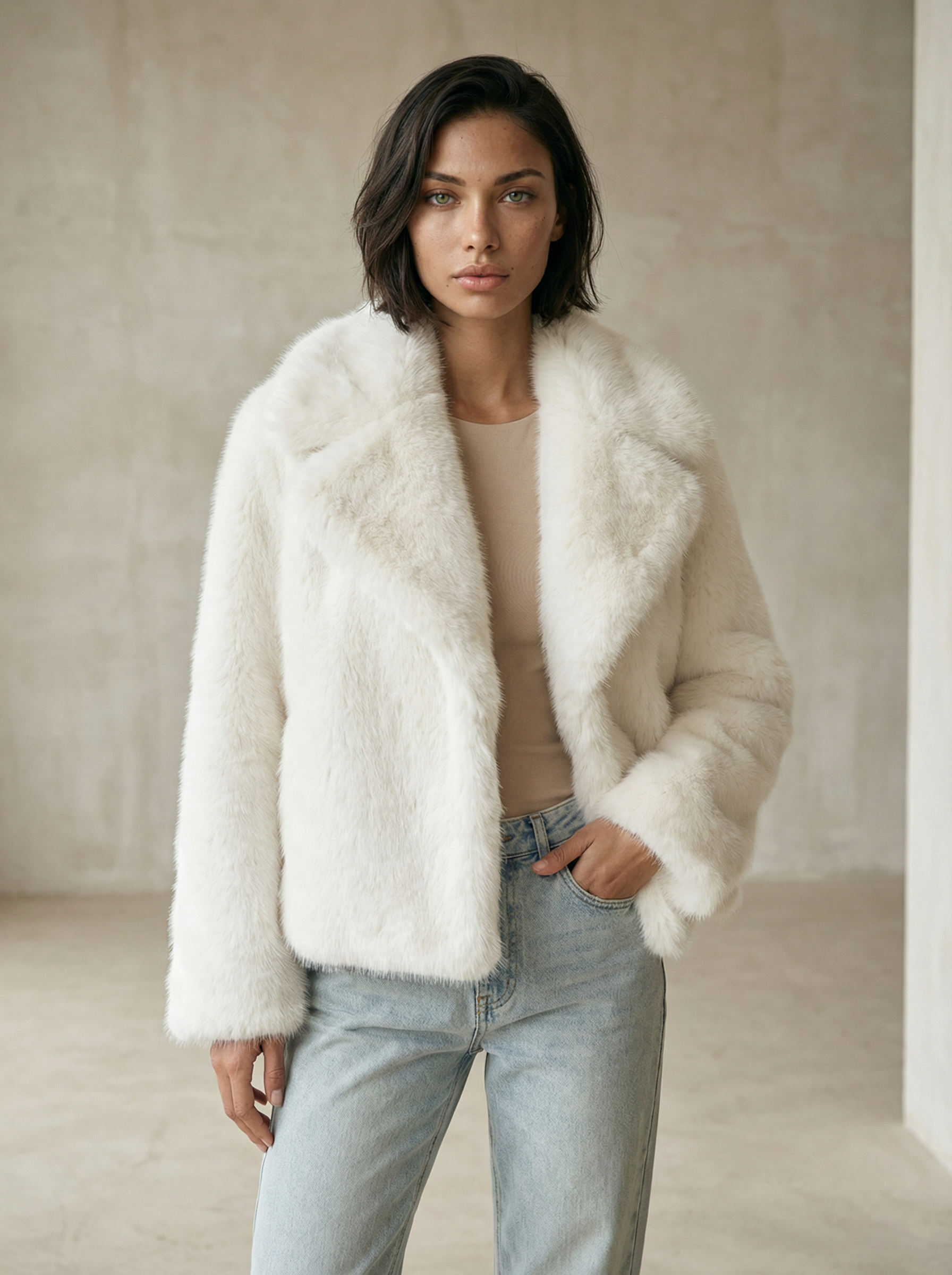 Warm & Stylish – Faux Fur Coat