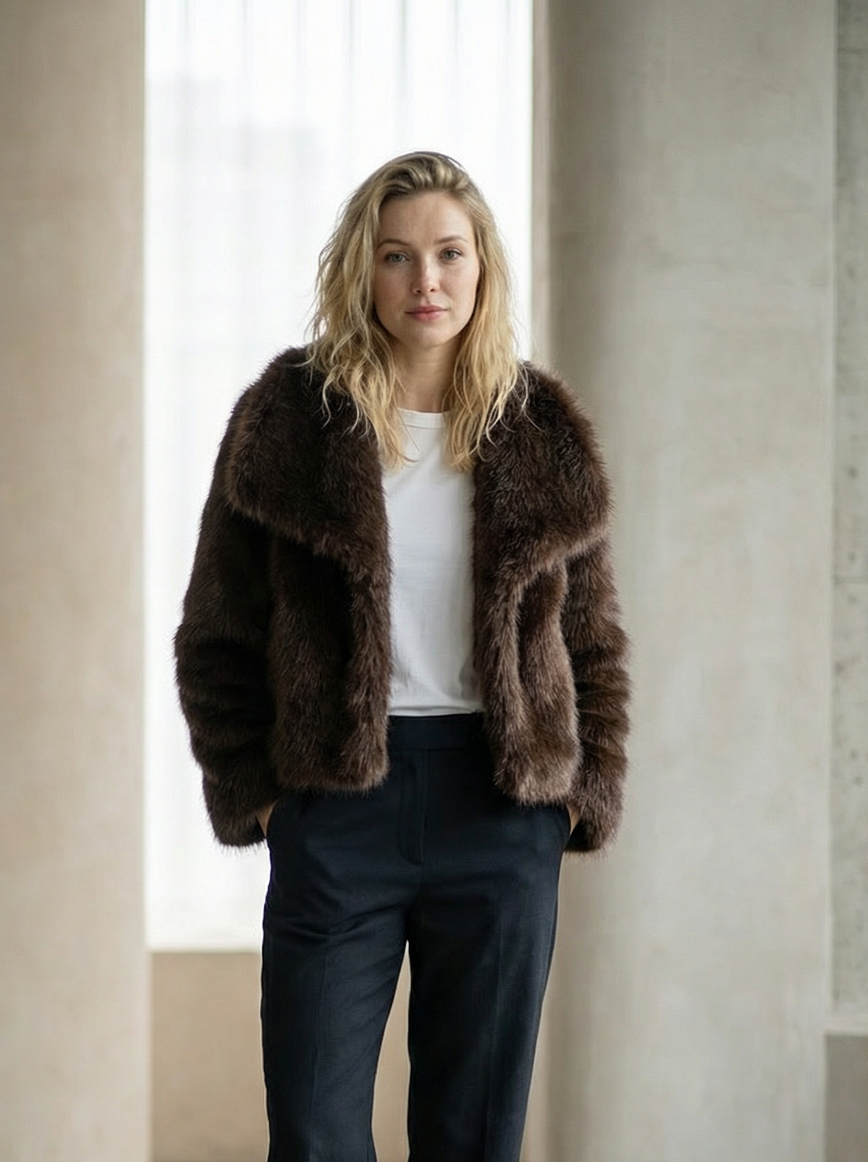 Warm & Stylish – Faux Fur Coat