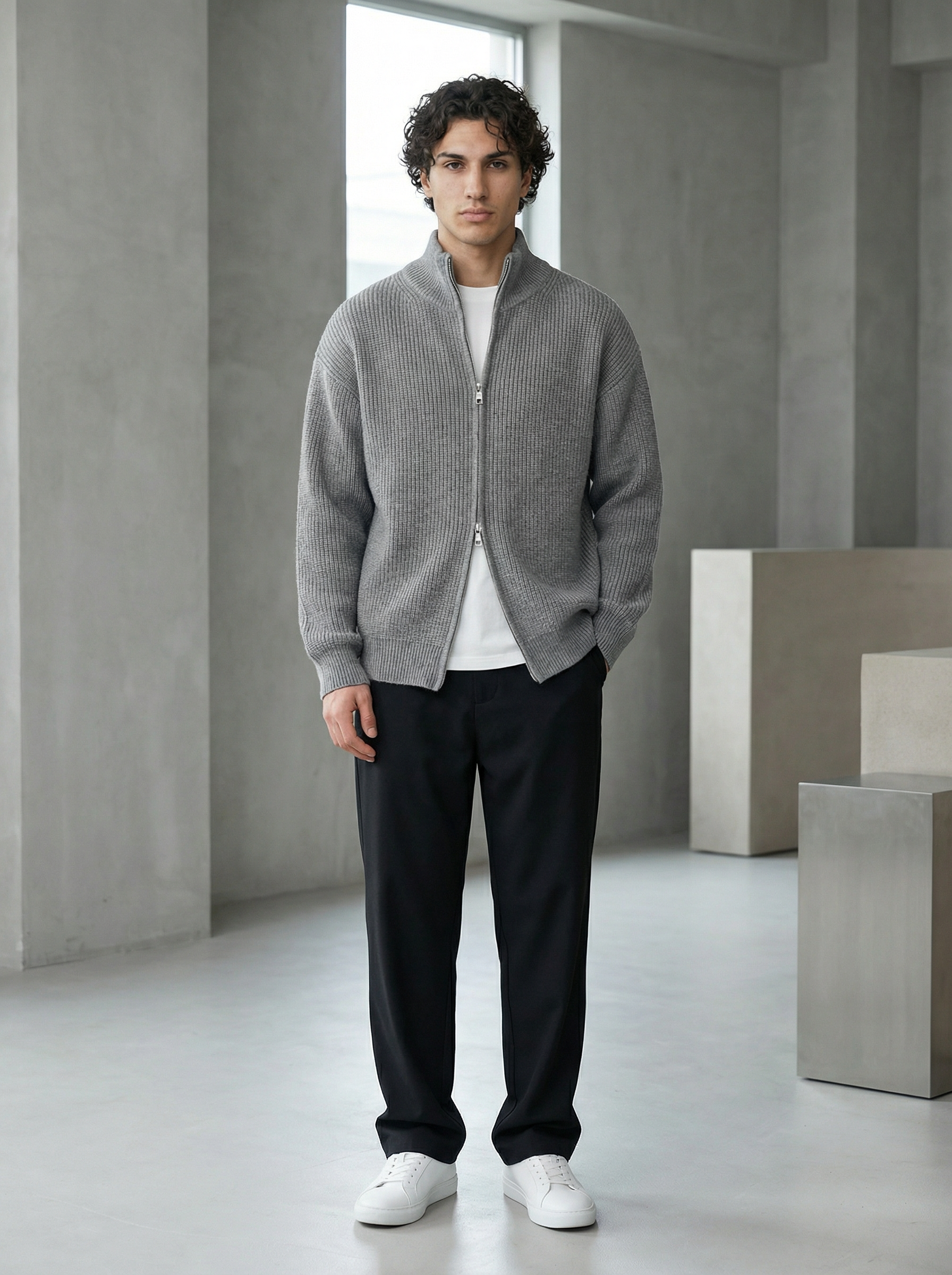 Casual Knit Sweater – Crew Neck, Loose Fit Korean Style