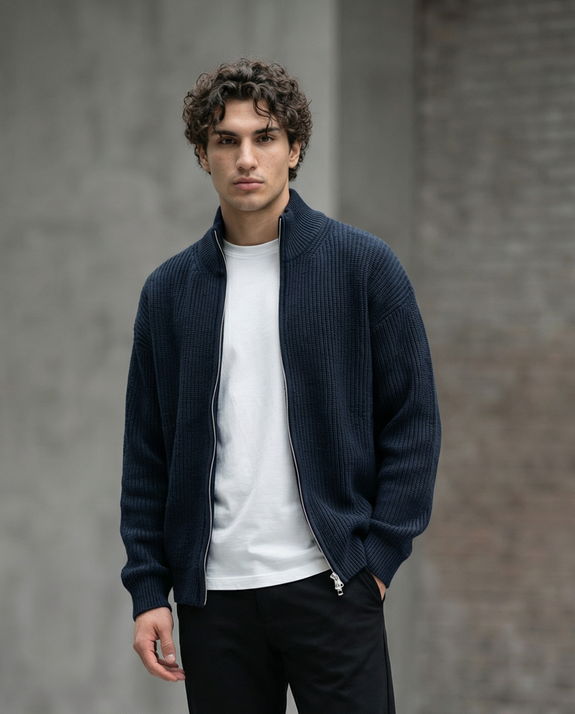 Casual Knit Sweater – Crew Neck, Loose Fit Korean Style