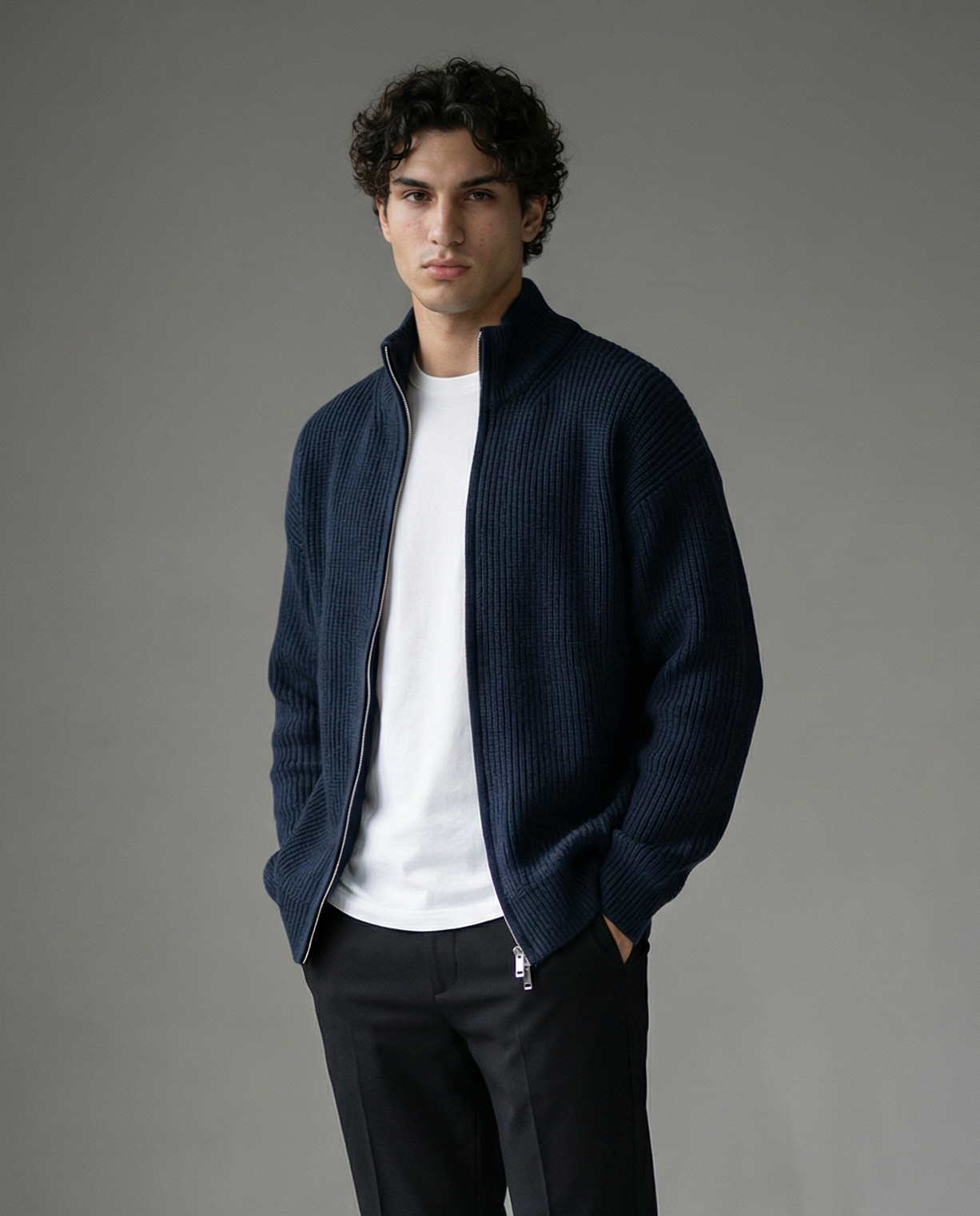 Casual Knit Sweater – Crew Neck, Loose Fit Korean Style