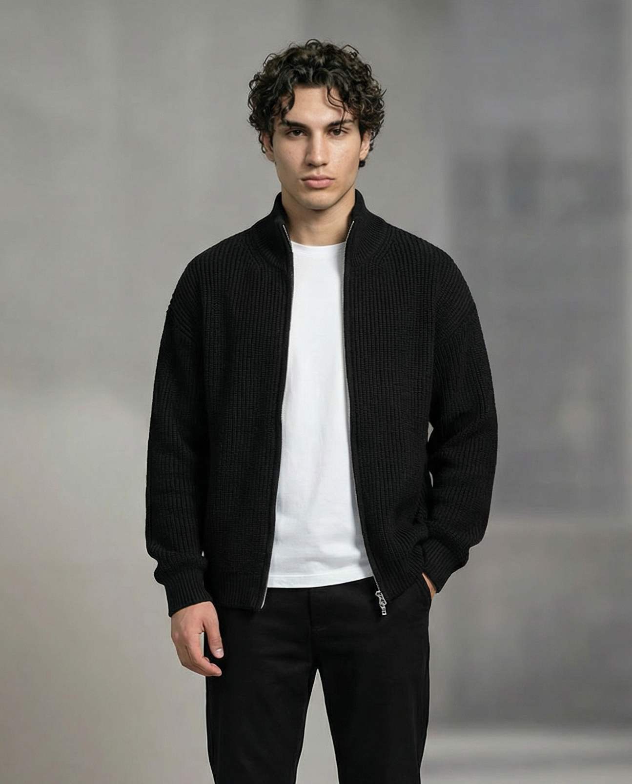 Casual Knit Sweater – Crew Neck, Loose Fit Korean Style